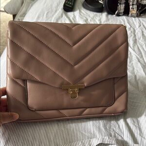 a new day Taupe Chevron Clutch